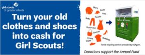 Turn your old clothes and shoes into cash for Girl Scouts (Annual Fund)